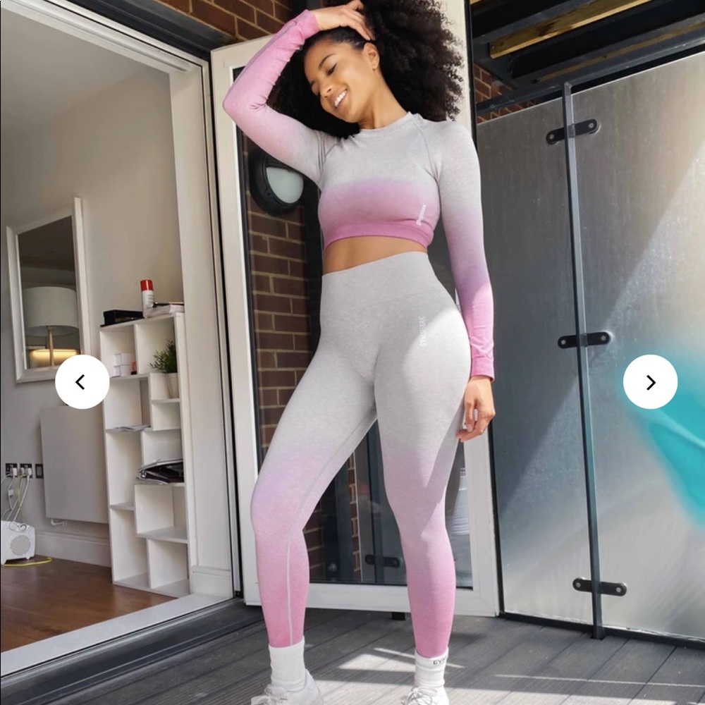 Gym Shark SET NWT Pink/Grey Ombré